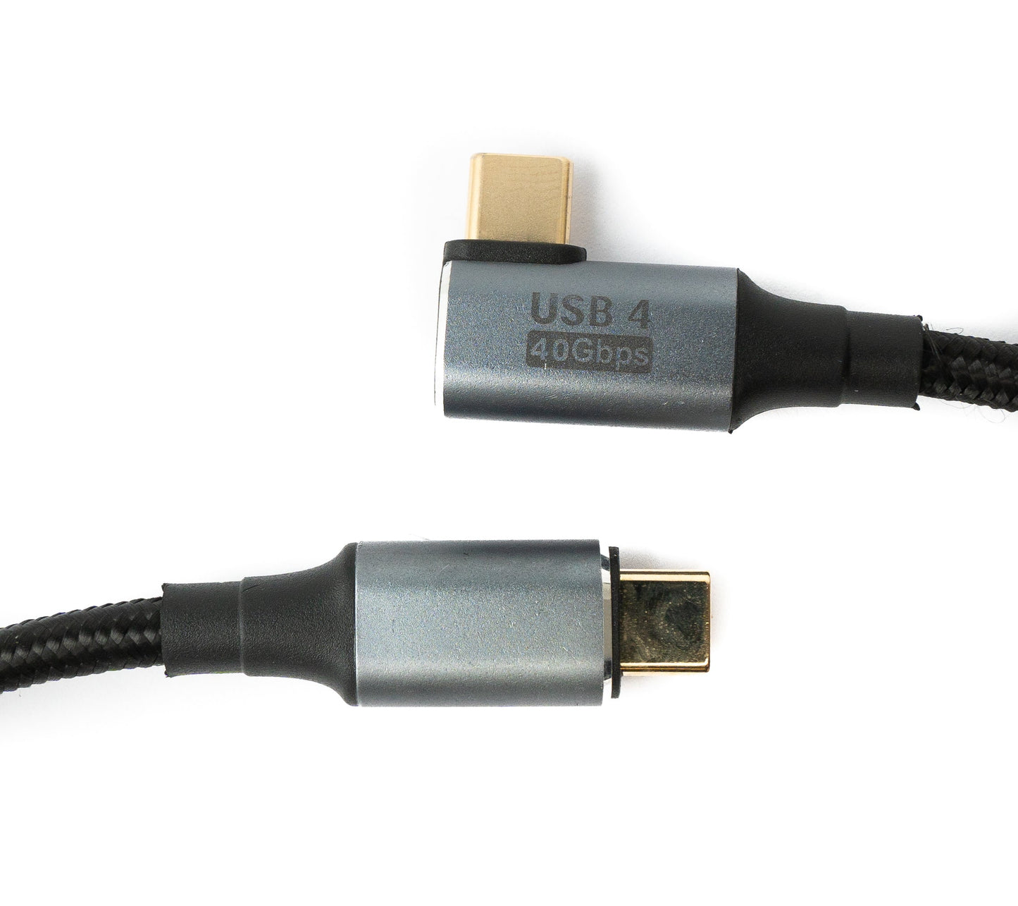 SYSTEM-S USB4 USB cable 80 cm Type C male to male 40 Gbit/s USB 4.0 braided angle