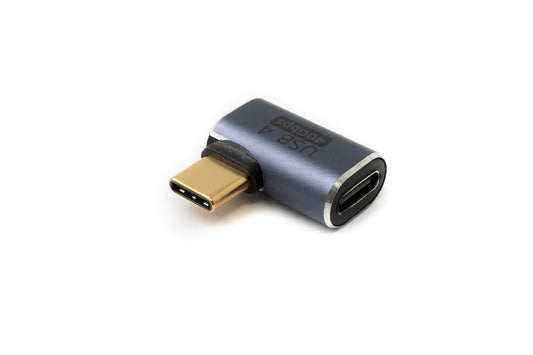 SYSTEM-S USB4 USB Adapter Type C Male to Female 40 Gbit/s Angled USB 4.0 Cable in Gray