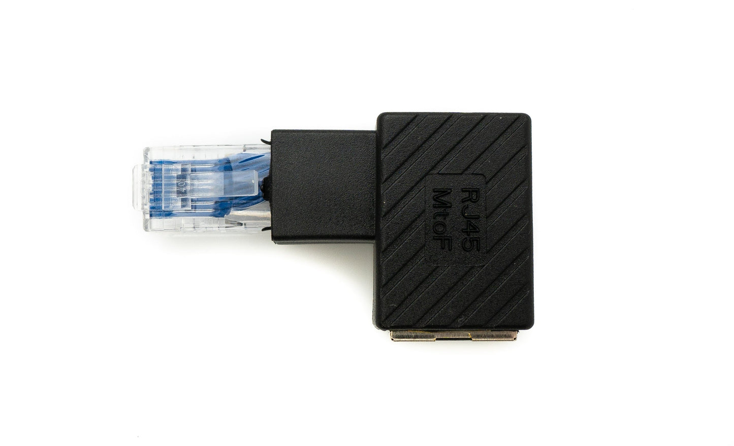 SYSTEM-S LAN Adapter RJ45 Stecker zu Buchse Winkel Ethernetadapter Kabel in Schwarz