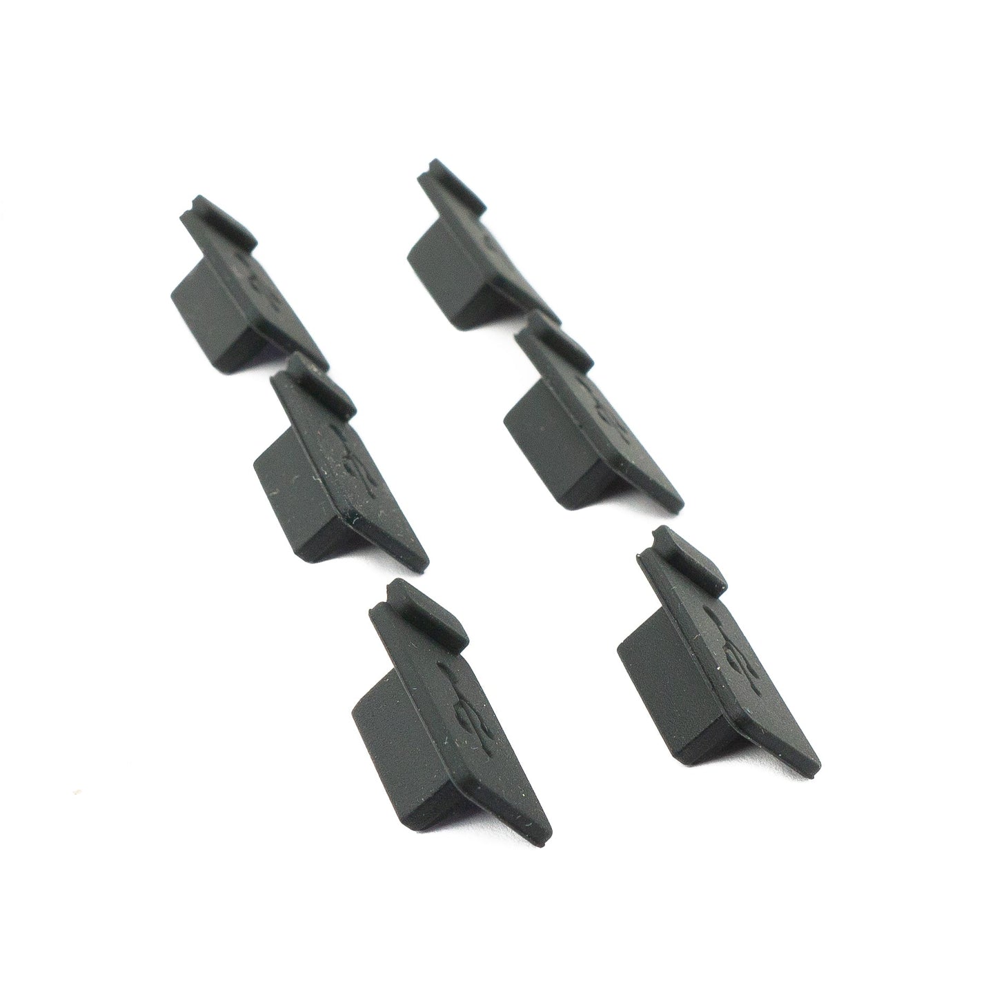 SYSTEM-S 6x USB Type A anti-dust protection cover made of silicone in black