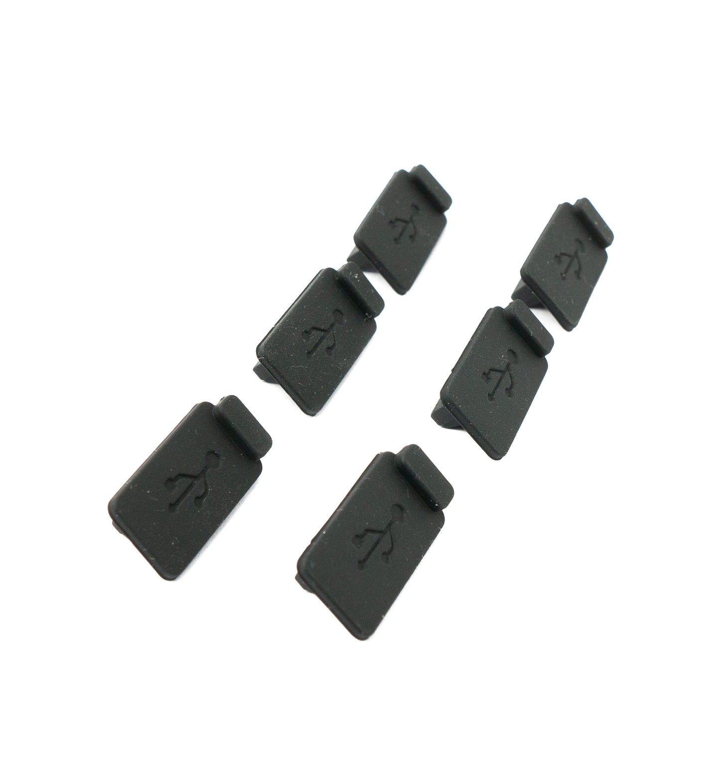 SYSTEM-S 6x USB Type A anti-dust protection cover made of silicone in black