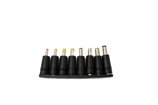 SYSTEM-S DC millistykki sett með 8 DC 20V 5,5 x 2,1 mm fyrir fleiri DC tengisnúrur í svörtu