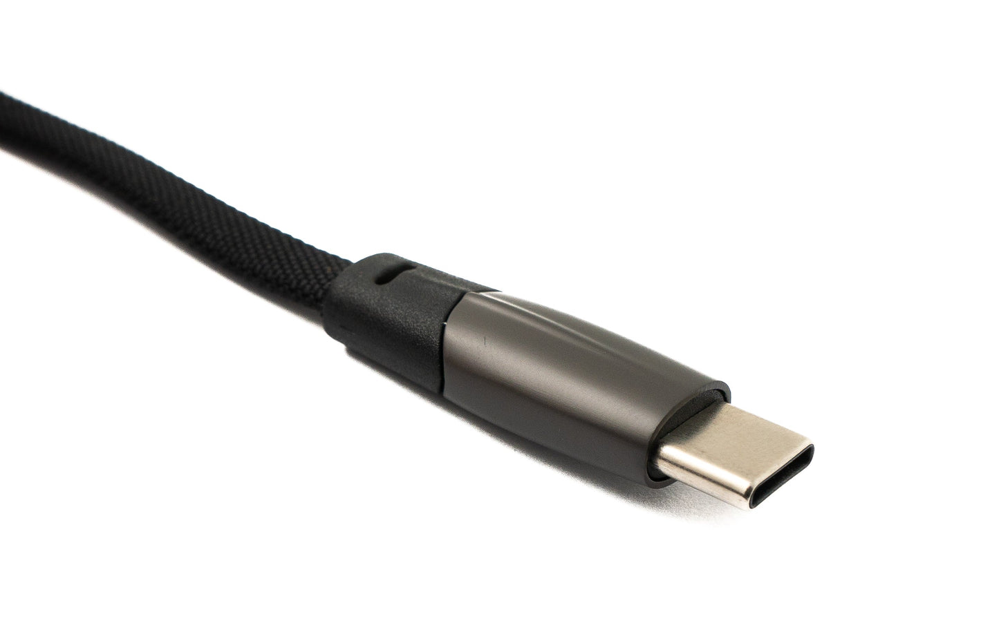 SYSTEM-S USB 3.1 Tegund C snúra 100 cm karlkyns í karlkyns 5 Gbit/s fléttuð flat hornsnúra