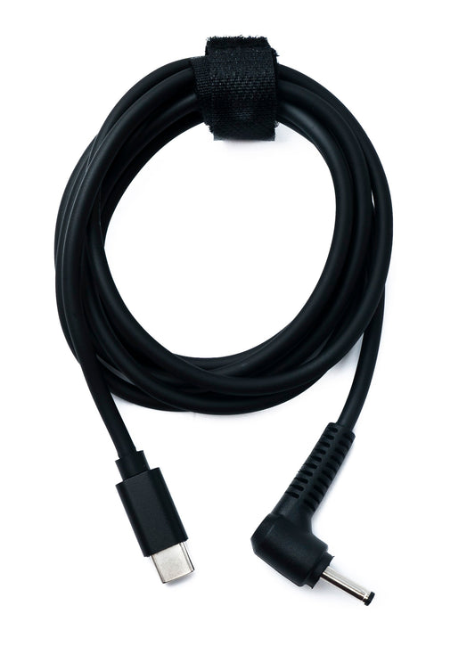 SYSTEM-S DC 20V snúra 150 cm 3,5 x 1,35 tengi í USB 3.1 Tegund C tengi, horntengi