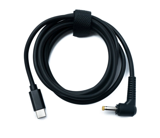 SYSTEM-S DC 20V snúra 150 cm 4.0 x 1.7 tengi í USB 3.1 Tegund C tengi horntengi