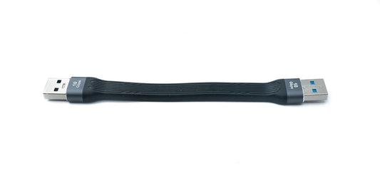 SYSTEM-S USB 3.1 Gen 2 snúra 10 cm Tegund A karlkyns í karlkyns flatsnúra 10 Gbit/s 100W