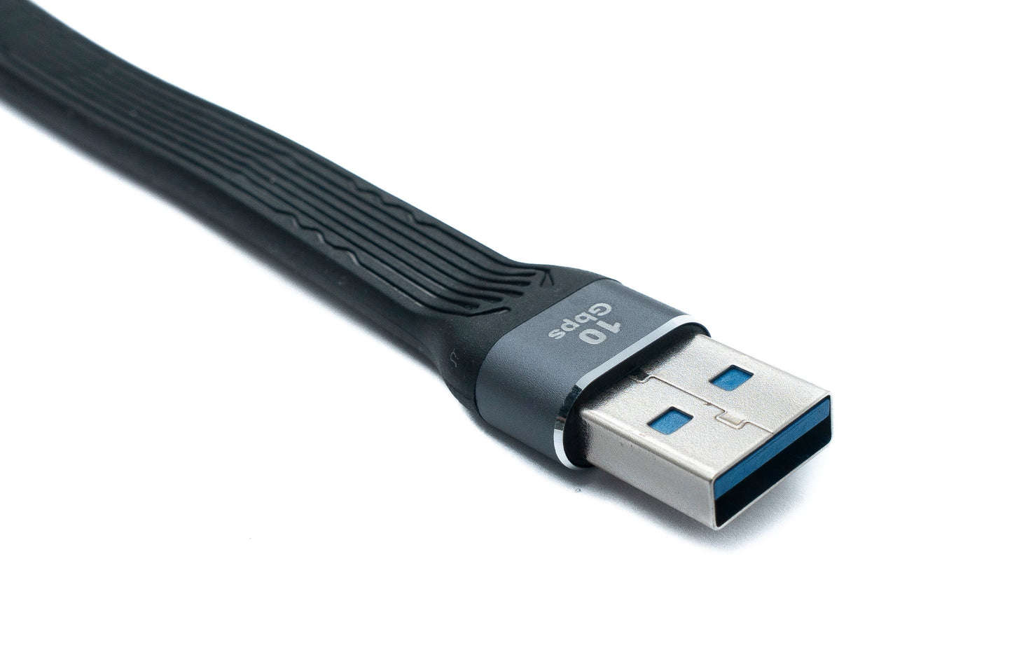 SYSTEM-S USB 3.1 Gen 2 snúra 10 cm Tegund A karlkyns í karlkyns flatsnúra 10 Gbit/s 100W