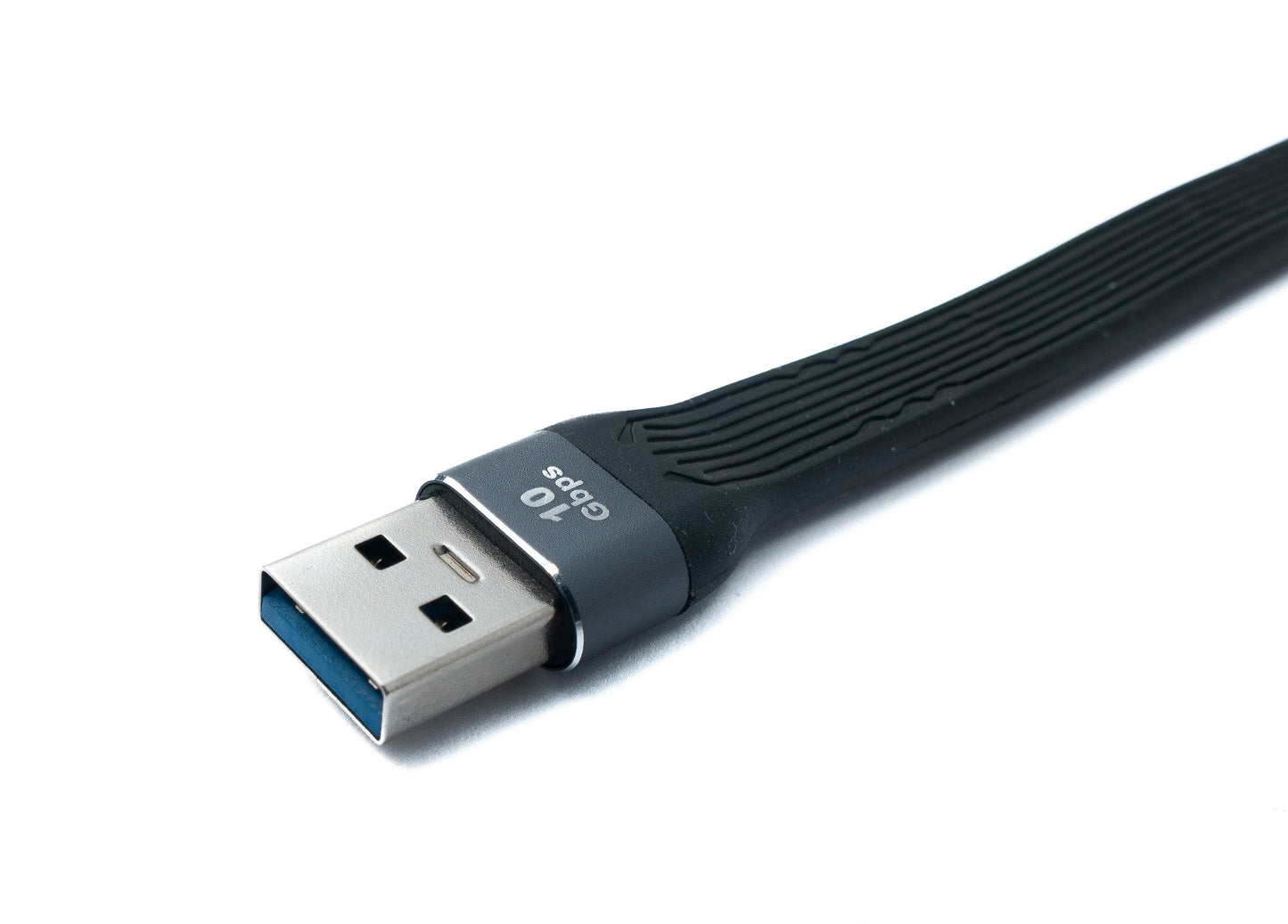 SYSTEM-S USB 3.1 Gen 2 snúra 10 cm Tegund A karlkyns í karlkyns flatsnúra 10 Gbit/s 100W