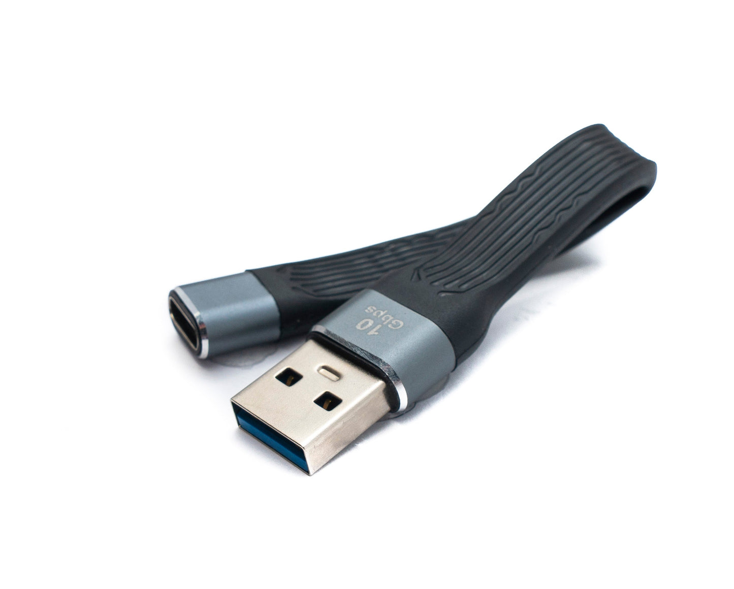 SYSTEM-S USB 3.1 Gen 2 snúra 10 cm Type C kvenkyns í 3.0 A karlkyns flatsnúra 10 Gbit/s 100W