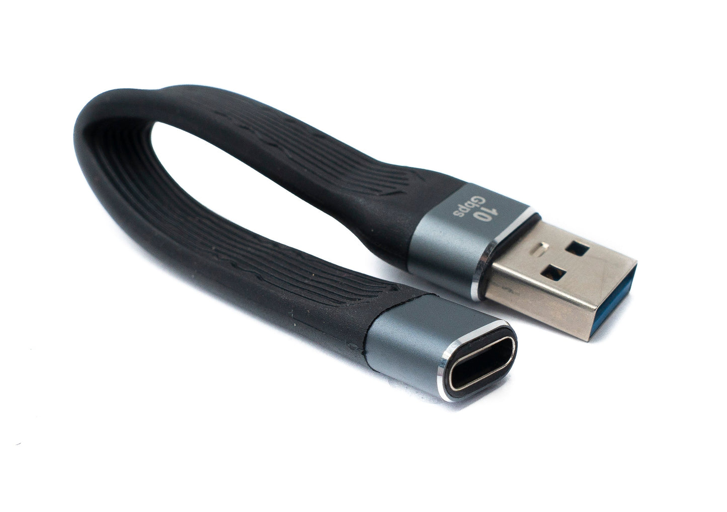 SYSTEM-S USB 3.1 Gen 2 snúra 10 cm Type C kvenkyns í 3.0 A karlkyns flatsnúra 10 Gbit/s 100W