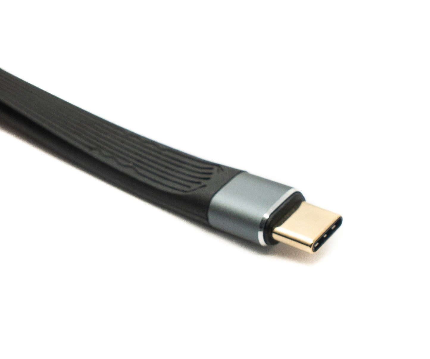 SYSTEM-S USB 3.1 Gen 2 Kabel 20 cm Typ C Stecker zu Stecker Flachkabel 10 Gbit/s 100W