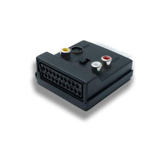 SYSTEM-S SCART breytir 21P tengi í RCA 3 pinna S-Video tengi millistykki