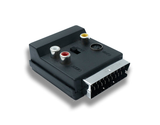 SYSTEM-S SCART breytir 21P tengi í RCA 3 pinna S-Video tengi millistykki