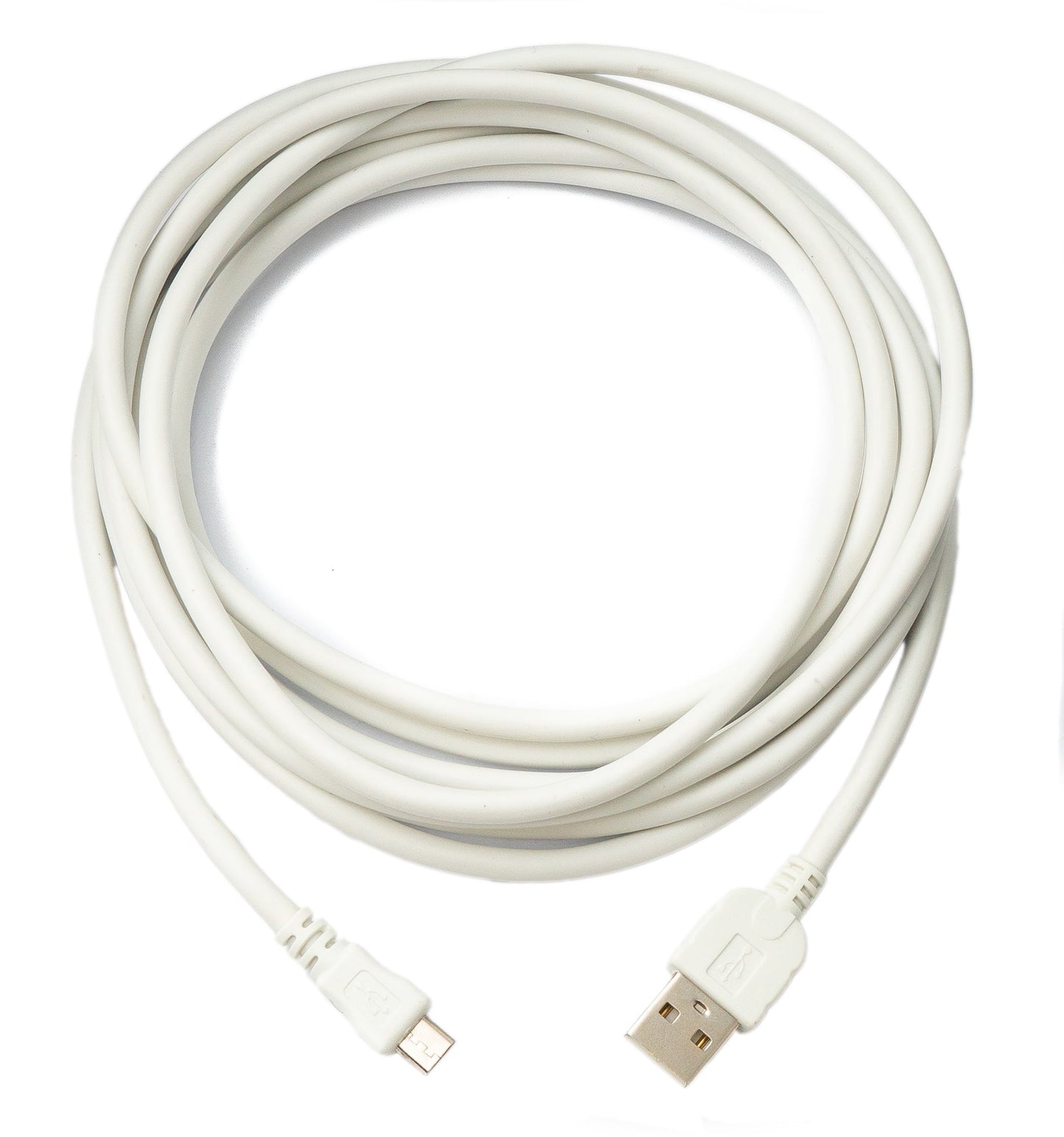 SYSTEM-S USB 2.0 snúra 300 cm Micro B tengi í Type A tengi í hvítu