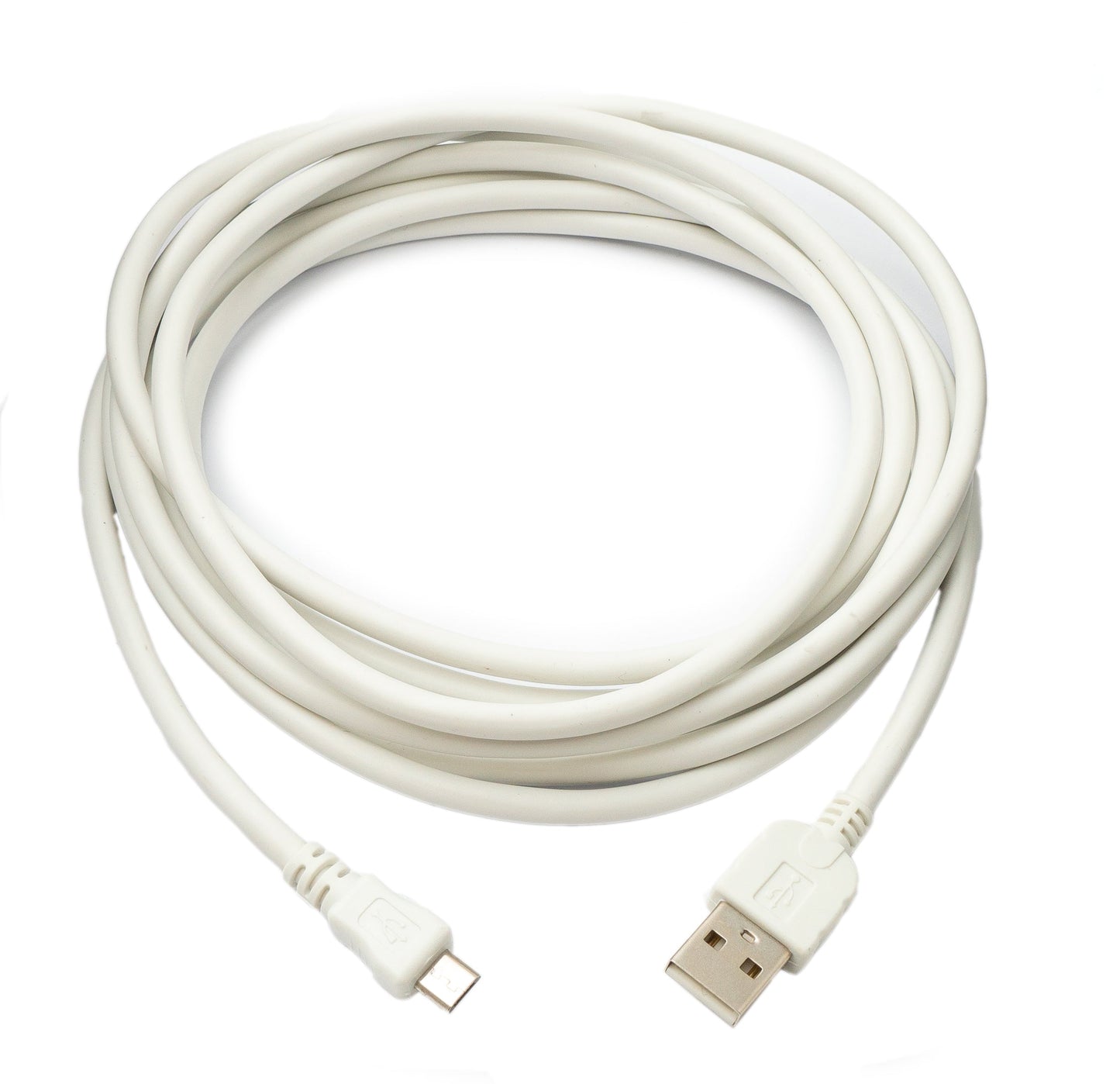 SYSTEM-S USB 2.0 snúra 300 cm Micro B tengi í Type A tengi í hvítu