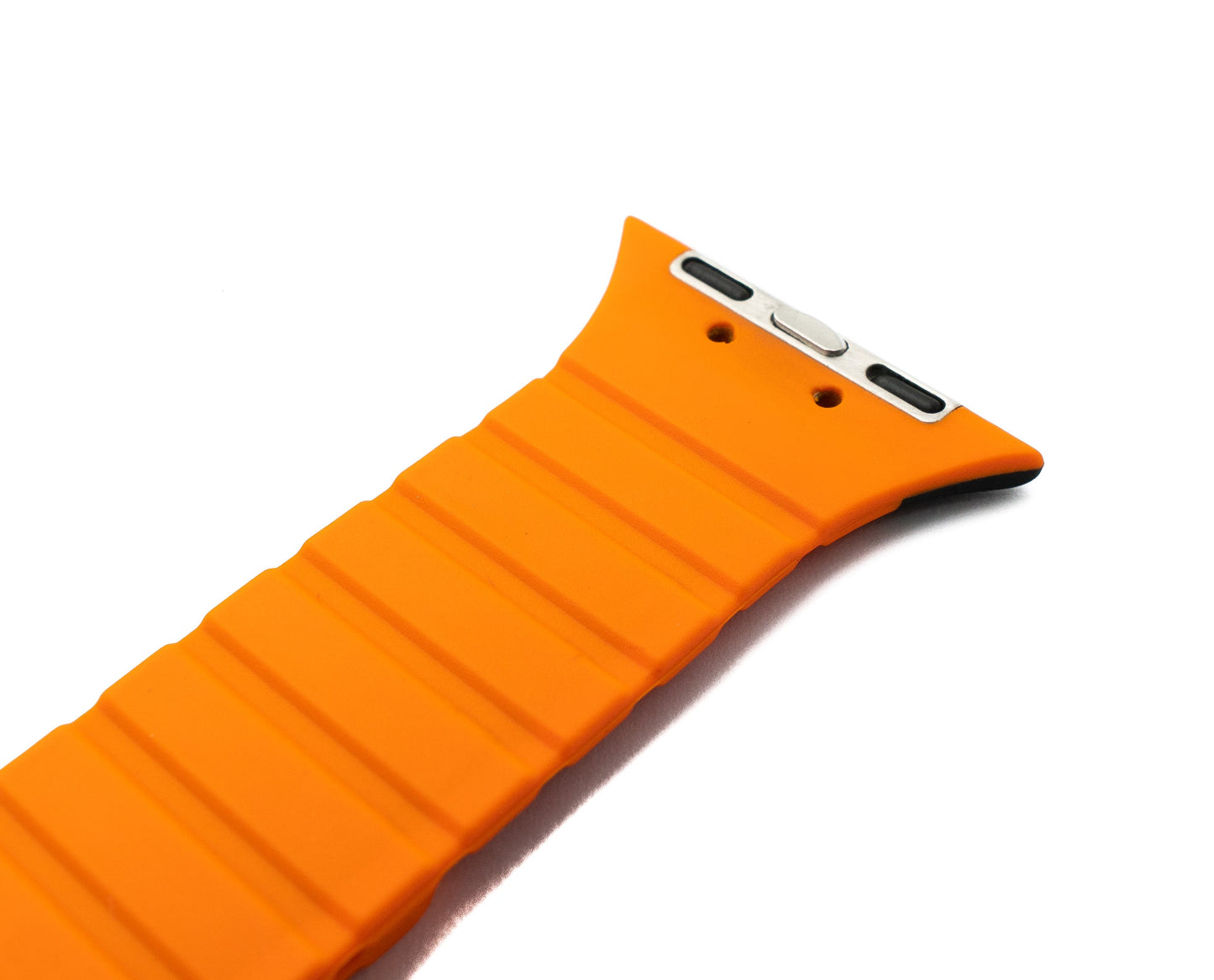 SYSTEM-S armband 38 40 41 mm úr sílikoni, sveigjanlegu segulmagni fyrir Apple Watch snjallúr, svart appelsínugult