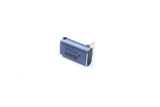 SYSTEM-S USB4 USB millistykki Tegund C karlkyns í kvenkyns 40 Gbit/s USB 4.0 hornsnúra í gráu