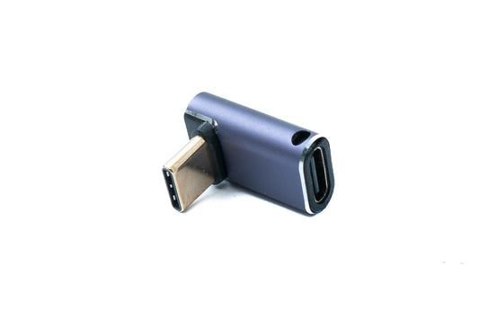 SYSTEM-S USB4 USB millistykki Tegund C karlkyns í kvenkyns 40 Gbit/s USB 4.0 hornsnúra í gráu