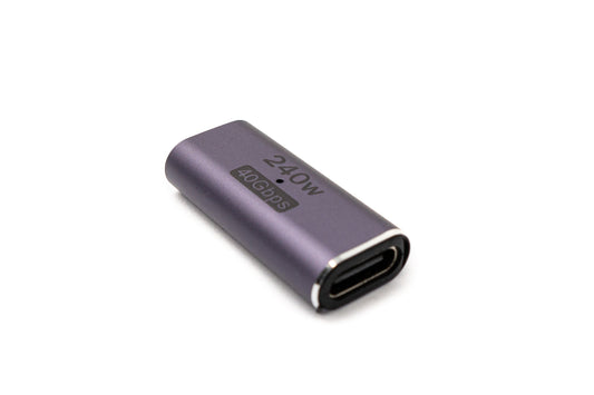 SYSTEM-S USB4 USB millistykki Tegund C kvenkyns í kvenkyns 40 Gbit/s USB 4.0 snúra í gráu