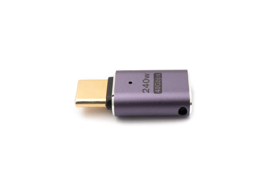 SYSTEM-S USB4 millistykki af gerð C karlkyns í kvenkyns 40 Gbit/s USB 4.0 snúra 240 W í gráu
