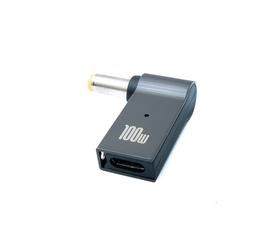 SYSTEM-S USB 3.1 millistykki af gerðinni C karlkyns í DC 20V 5,5 x 1,7 mm kvenkyns í gráu