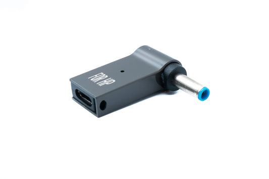 SYSTEM-S USB 3.1 millistykki af gerð C karlkyns í HP DC 20V 4,5 x 3,0 mm kvenkyns í gráu