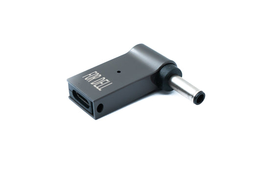 SYSTEM-S USB 3.1 millistykki af gerð C karlkyns í Dell DC 20V 4,5 x 3,0 mm kvenkyns í gráu