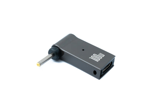 SYSTEM-S USB 3.1 millistykki af gerðinni C karlkyns í DC 20V 2,7 x 0,7 mm kvenkyns í gráu