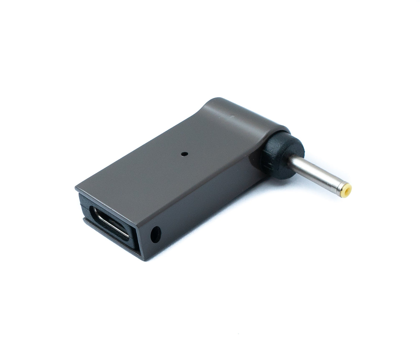 SYSTEM-S USB 3.1 millistykki af gerðinni C karlkyns í DC 20V 2,7 x 0,7 mm kvenkyns í gráu