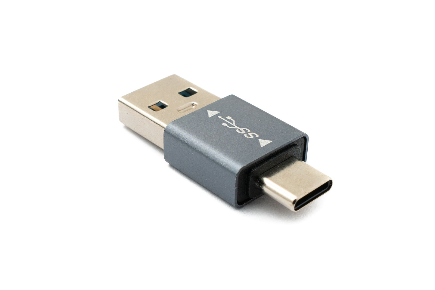 SYSTEM-S USB 3.1 millistykki, gerð C karlkyns í 3.0 A karlkyns millistykki, 5 Gbit/s, grár