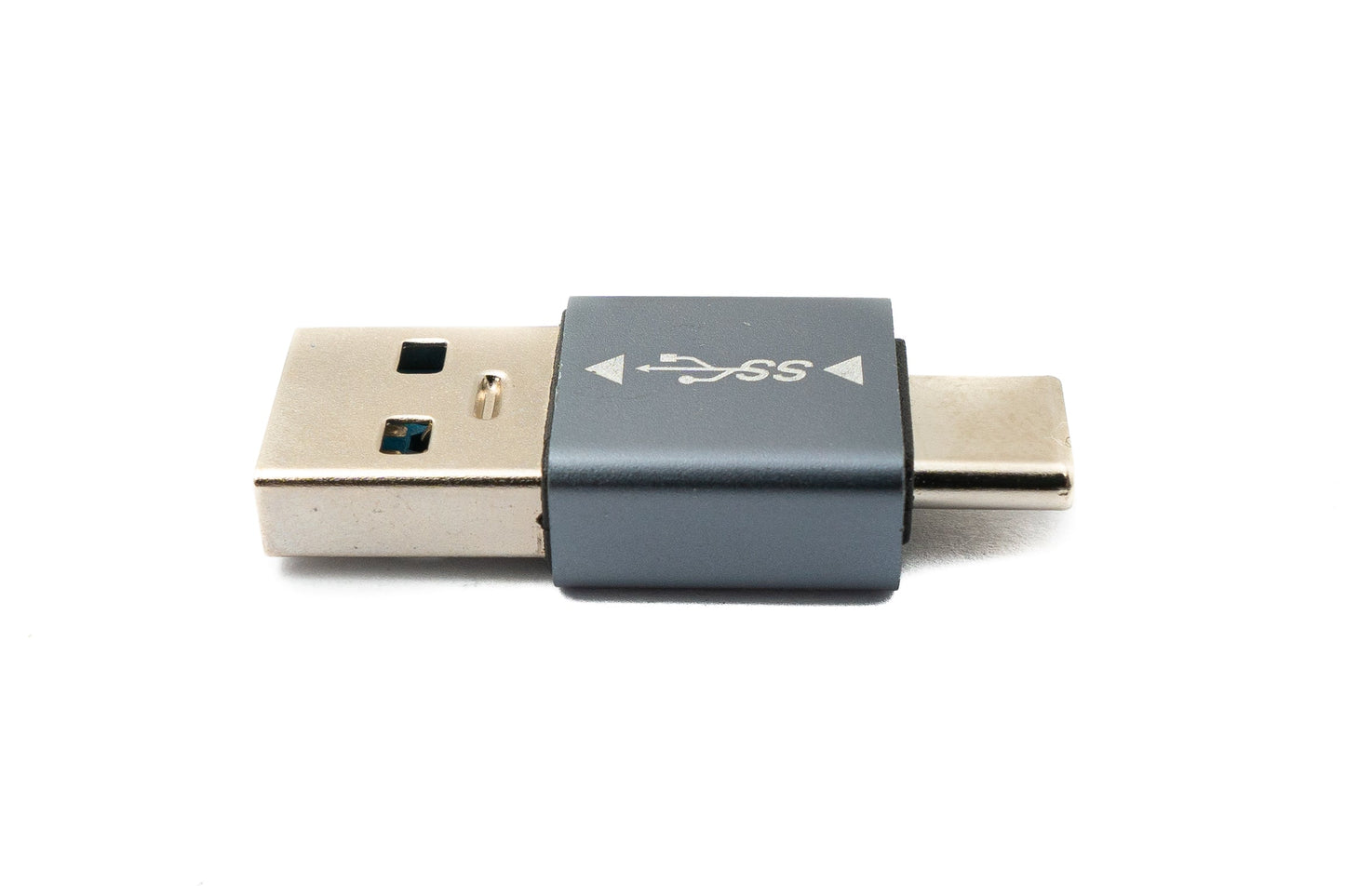 SYSTEM-S USB 3.1 millistykki, gerð C karlkyns í 3.0 A karlkyns millistykki, 5 Gbit/s, grár