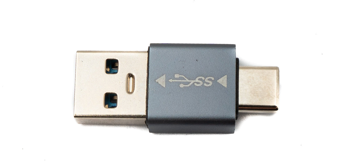 SYSTEM-S USB 3.1 millistykki, gerð C karlkyns í 3.0 A karlkyns millistykki, 5 Gbit/s, grár