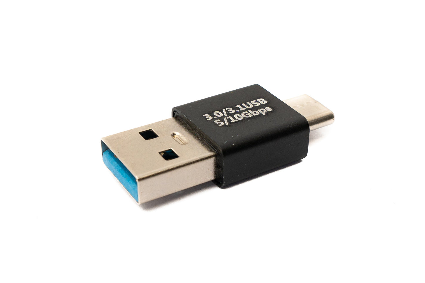 SYSTEM-S USB 3.0 Adapter Typ A Stecker zu 3.1 C Stecker Adapter 5 Gbit/s in Schwarz