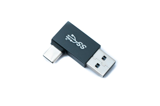 SYSTEM-S USB 2.0 millistykki af gerðinni A karlkyns í 3.1 C karlkyns horntengi í svörtu