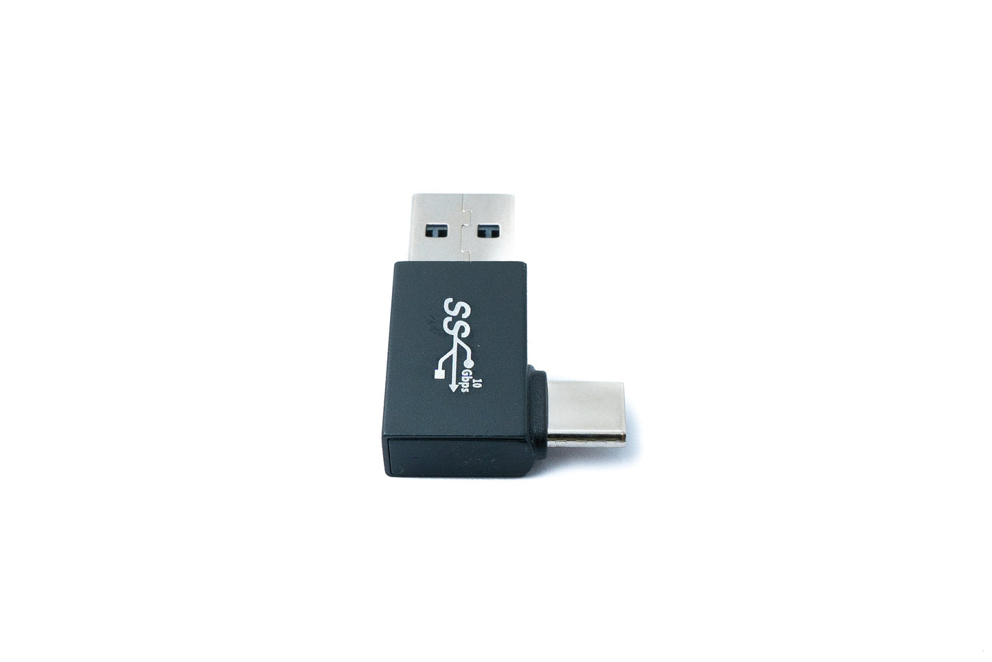 SYSTEM-S USB 2.0 millistykki af gerðinni A karlkyns í 3.1 C karlkyns horntengi í svörtu