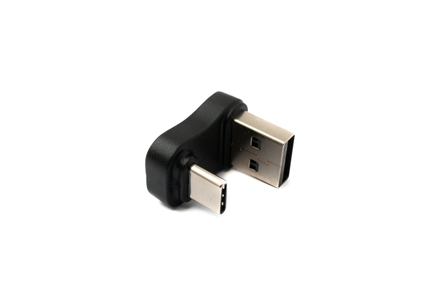 SYSTEM-S USB 2.0 millistykki af gerðinni A karlkyns í 3.1 C karlkyns U-snúnings 180° millistykki í svörtu
