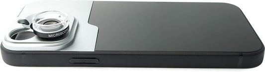 SYSTEM-S Makro Linse 30x Mikroskop Filter mit Hülle in Schwarz für iPhone 14 Pro Max