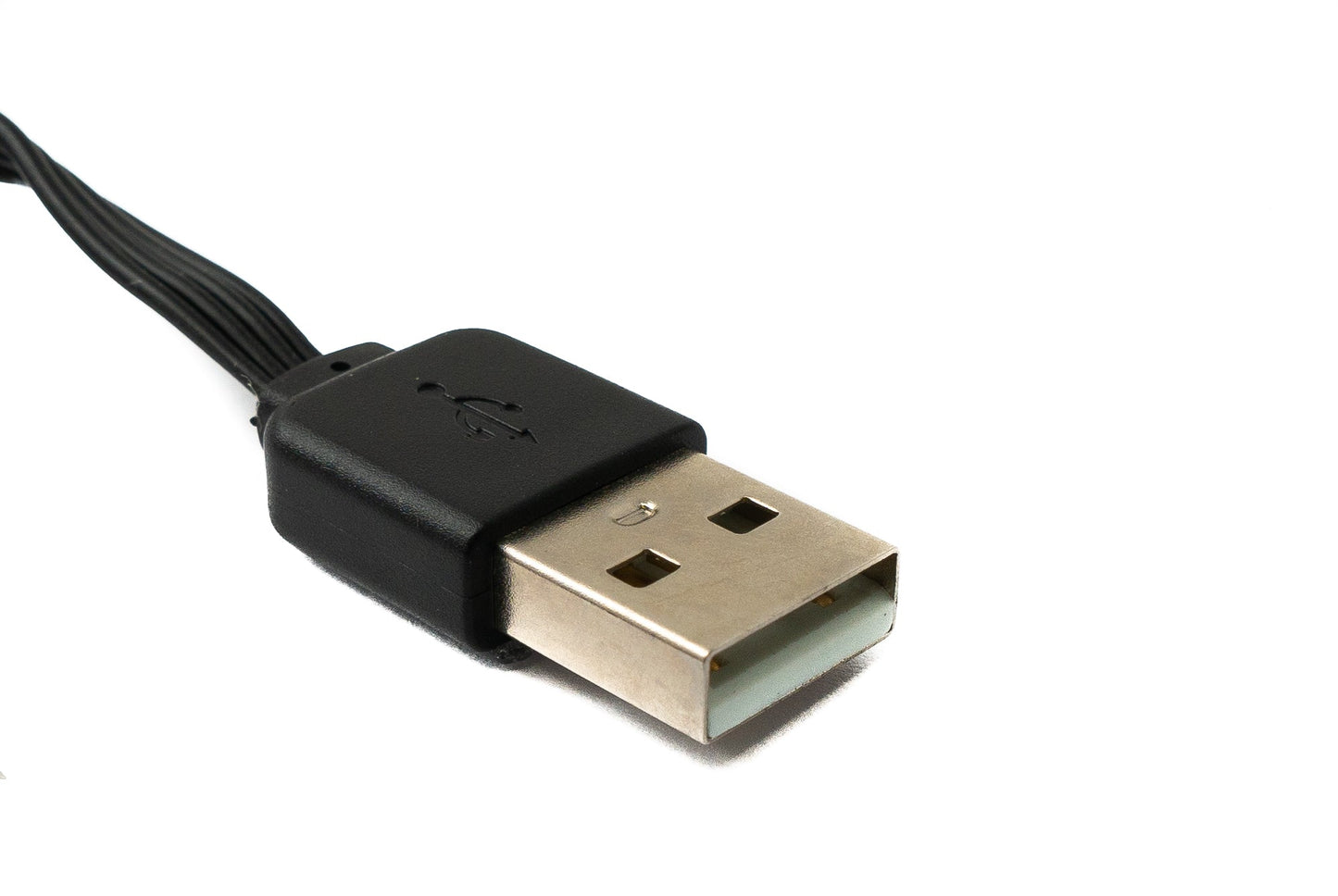 SYSTEM-S USB 2.0 Kabel 13 cm Typ A Stecker zu Buchse kurz flach in Schwarz