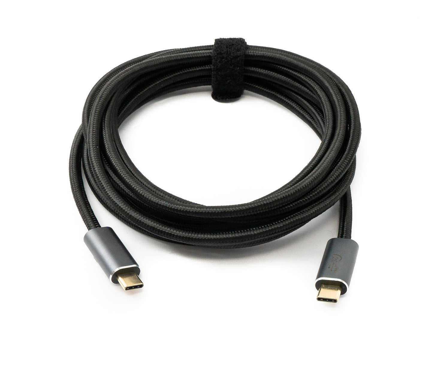 SYSTEM-S USB 3.2 Gen 2 snúra 300 cm Tegund C karlkyns í karlkyns fléttuð svört