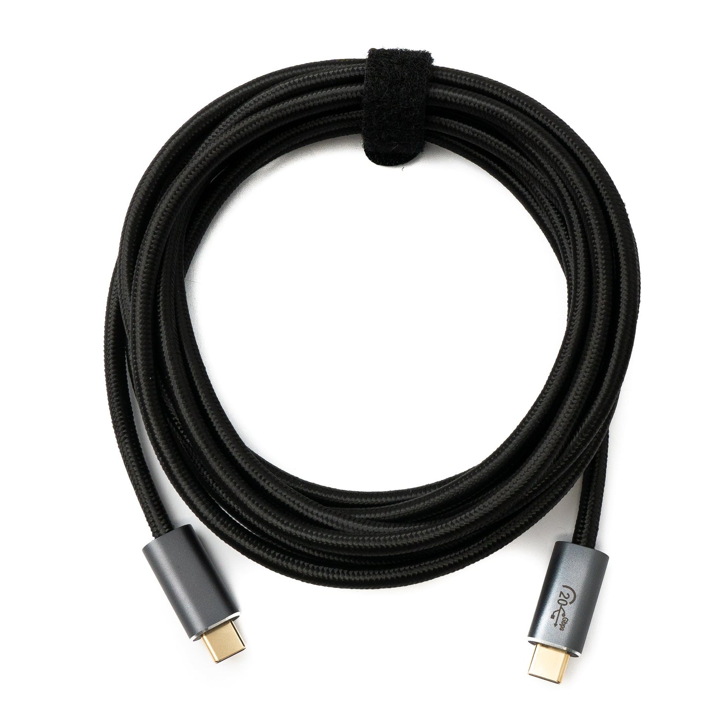 SYSTEM-S USB 3.2 Gen 2 snúra 300 cm Tegund C karlkyns í karlkyns fléttuð svört