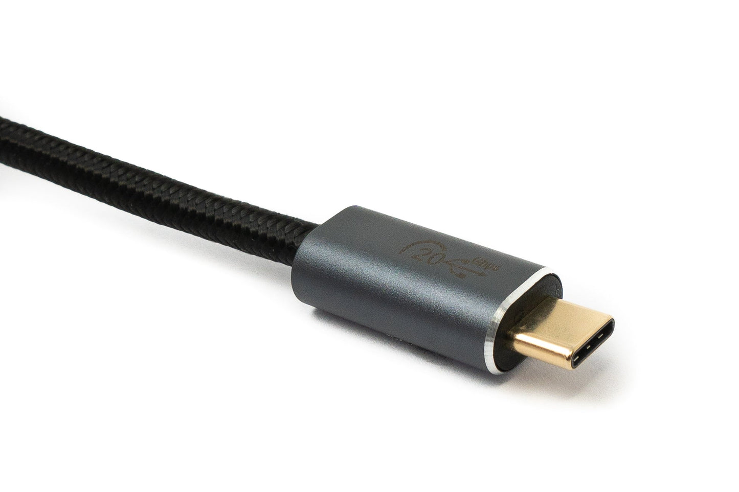 SYSTEM-S USB 3.2 Gen 2 snúra 300 cm Tegund C karlkyns í karlkyns fléttuð svört