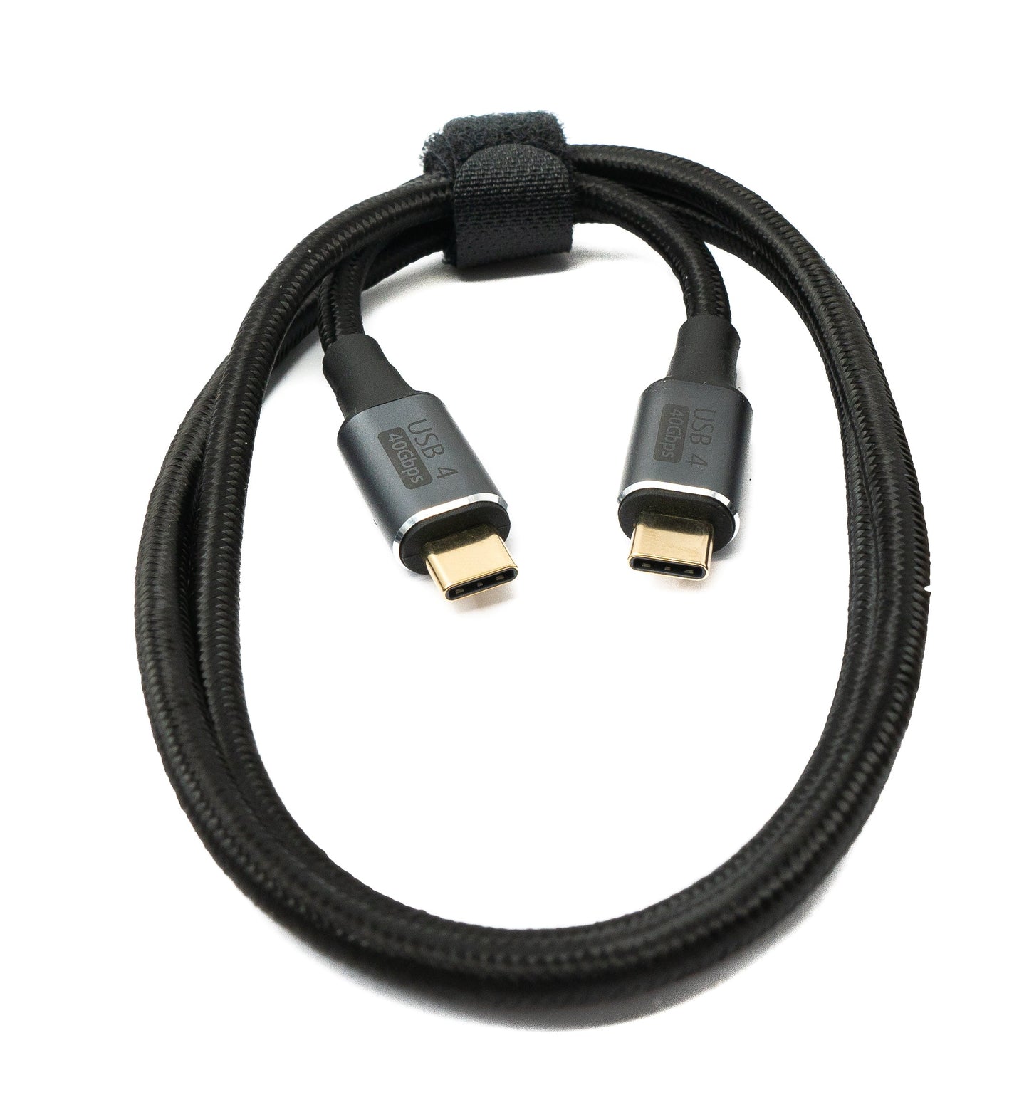 SYSTEM-S USB4 USB snúra 80 cm Tegund C karlkyns í karlkyns 40 Gbit/s USB 4.0 fléttuð svört