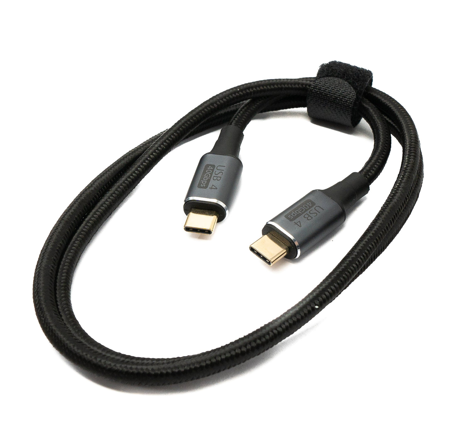 SYSTEM-S USB4 USB snúra 80 cm Tegund C karlkyns í karlkyns 40 Gbit/s USB 4.0 fléttuð svört