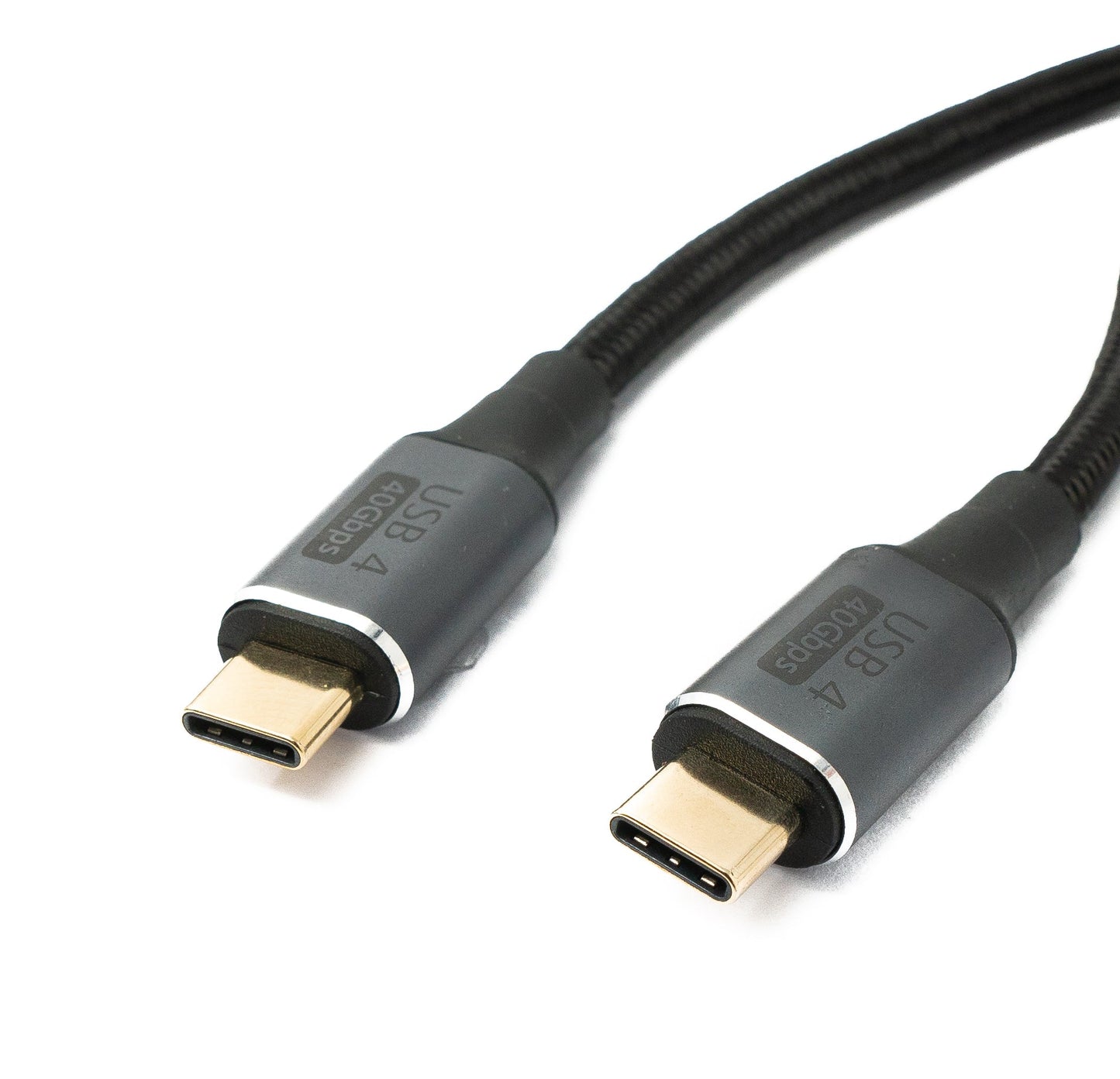 SYSTEM-S USB4 USB snúra 80 cm Tegund C karlkyns í karlkyns 40 Gbit/s USB 4.0 fléttuð svört