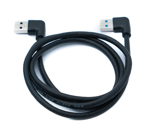 SYSTEM-S USB 3.0 cable 100 cm Type A male to male angled in black