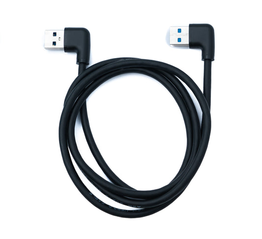 SYSTEM-S USB 3.0 cable 100 cm Type A male to male angled in black