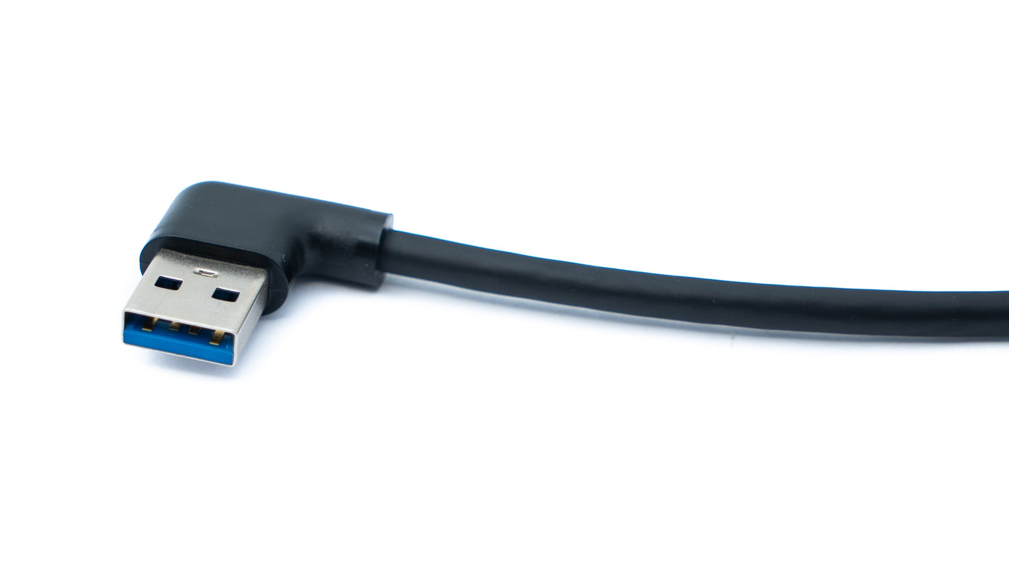 SYSTEM-S USB 3.0 cable 100 cm Type A male to male angled in black
