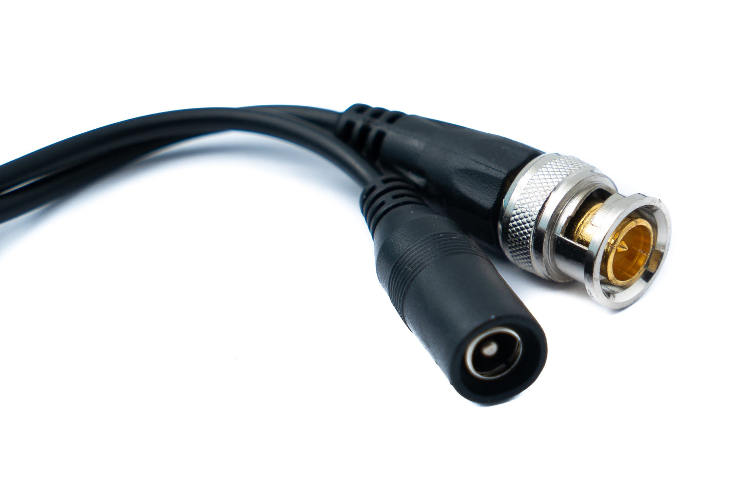 SYSTEM-S 2x CCTV Kabel 10 cm RJ45 Buchse zu BNC DC Video Strom Adapter in Schwarz