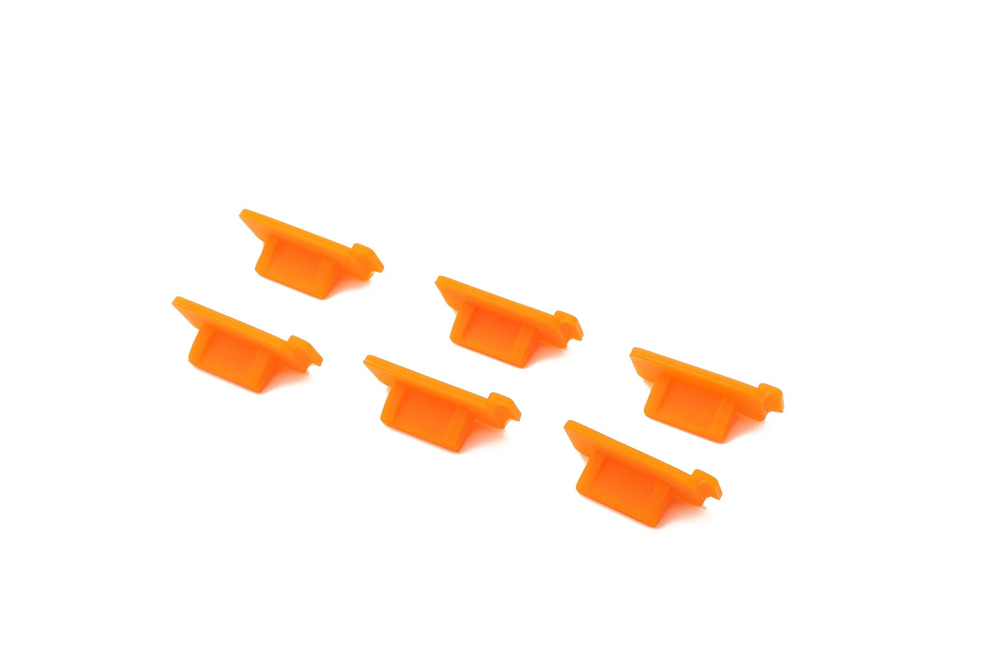 SYSTEM-S 6x USB Type A Anti Dust Protection Cover made of silicone in orange