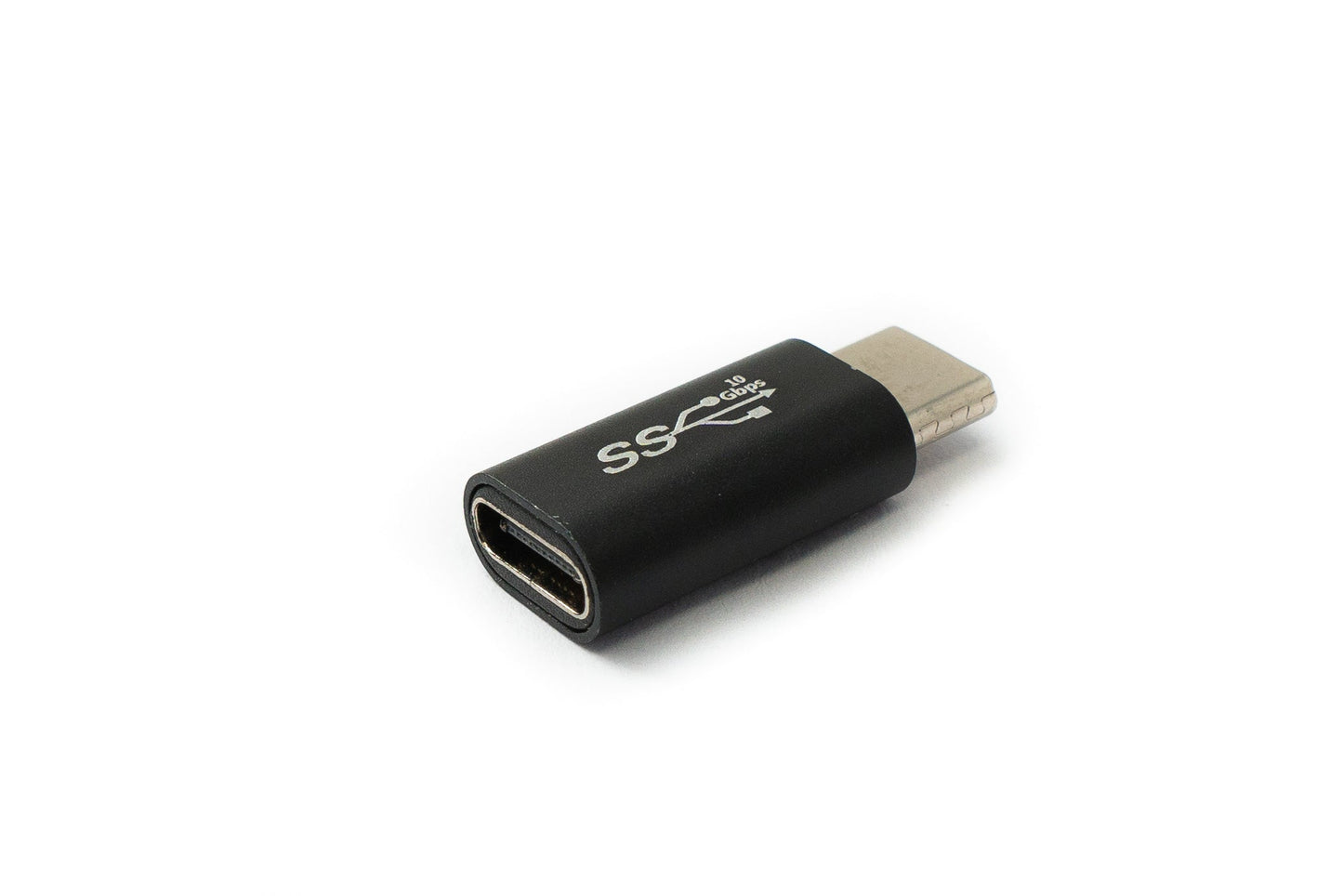SYSTEM-S USB 3.1 millistykki af gerðinni C karlkyns í kvenkyns snúra í svörtu